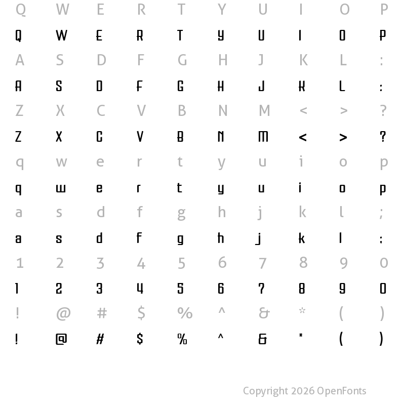 Character Map of Saito Regular