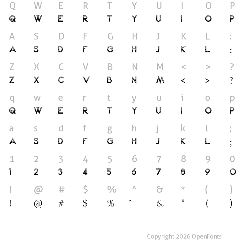 Character Map of Sakura Kei Regular