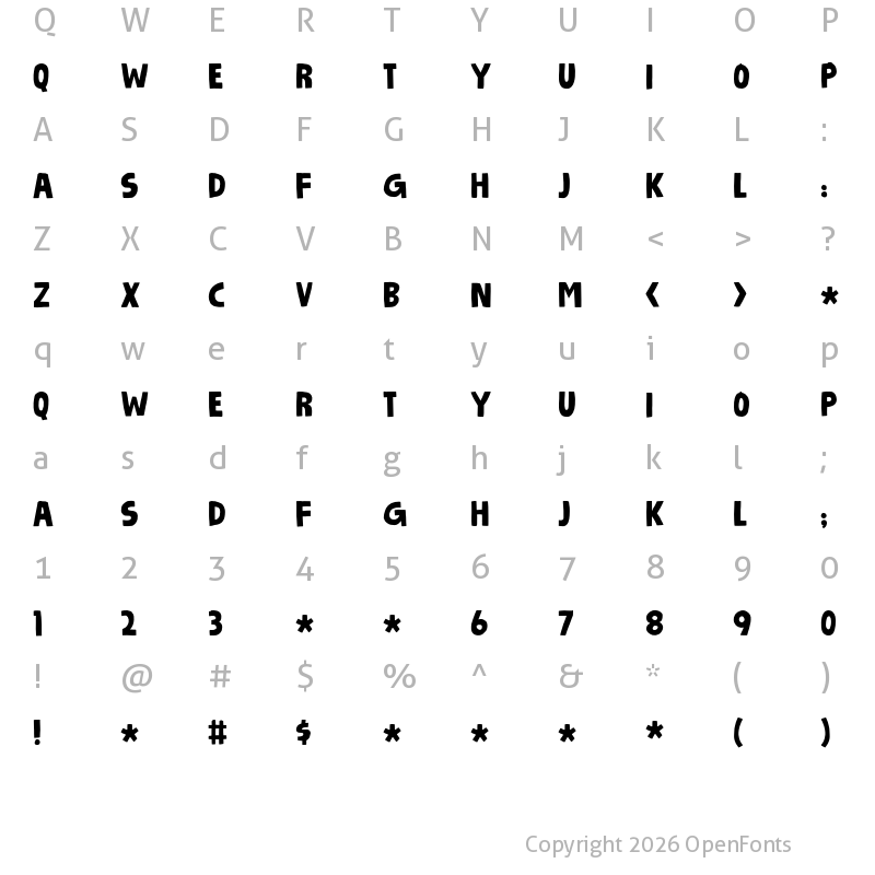 Character Map of Salacious DEMO Regular