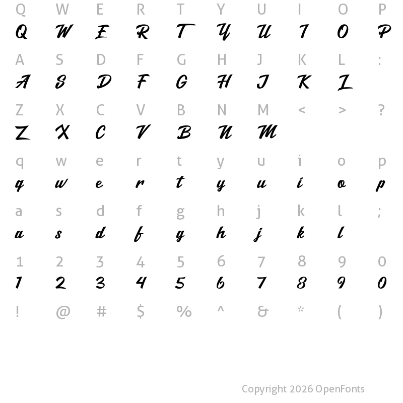 Character Map of Salikin Regular