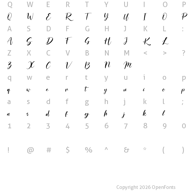 Character Map of Salmanda Regular