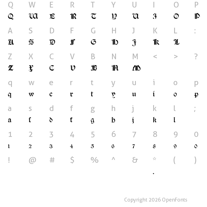 Character Map of Salterio Trash Regular