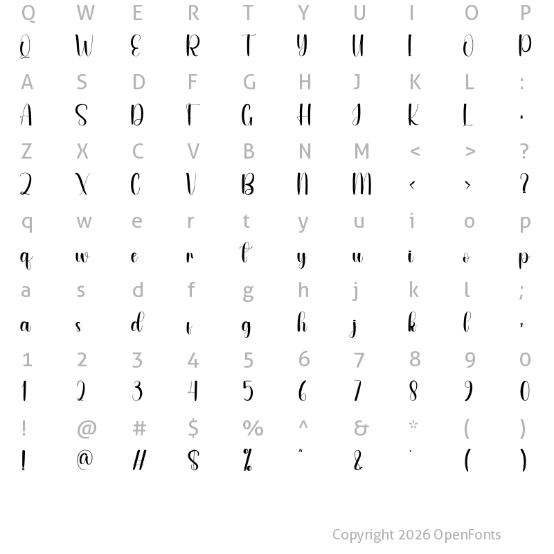 Character Map of Salty Regular