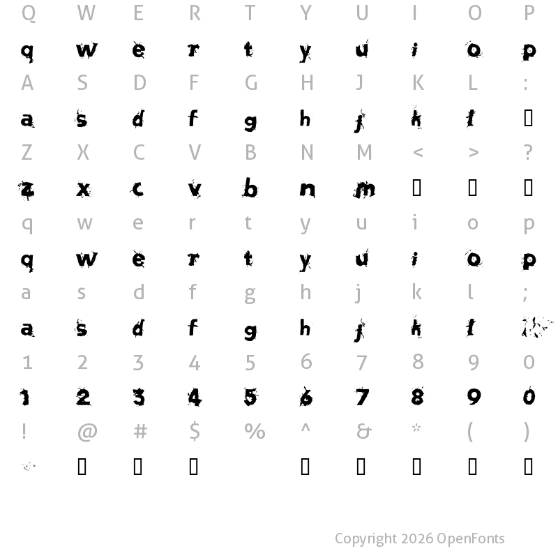 Character Map of Salvation Regular