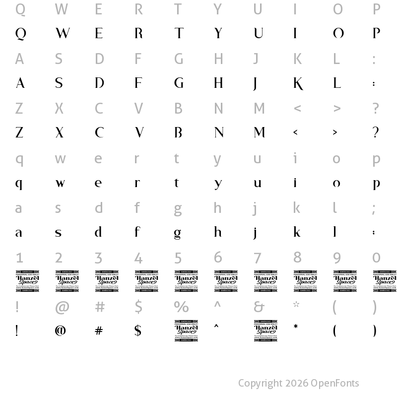Character Map of Sambosa Regular
