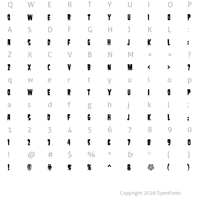 Character Map of Samdan Regular