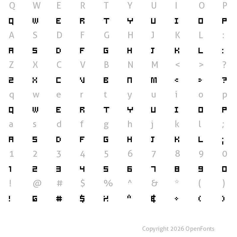 Character Map of Samson Regular