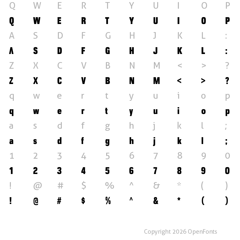 Character Map of Samsung Logo font heavy