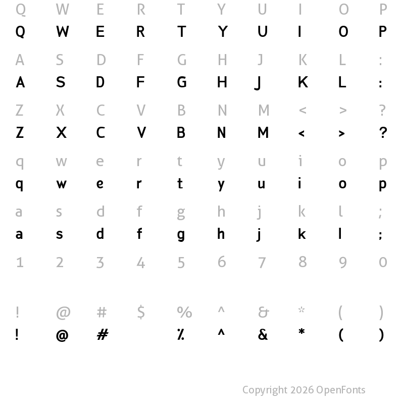 Character Map of San Frediano Bold