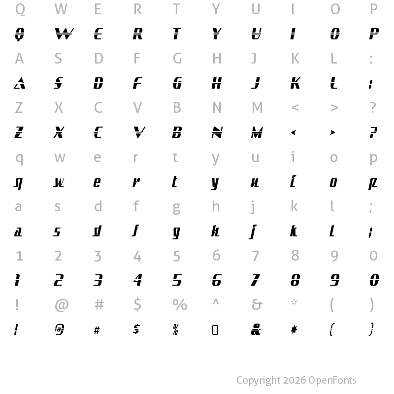 Character Map of Sandoval Regular