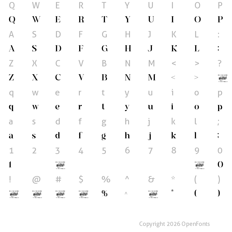 Character Map of Sangira Regular