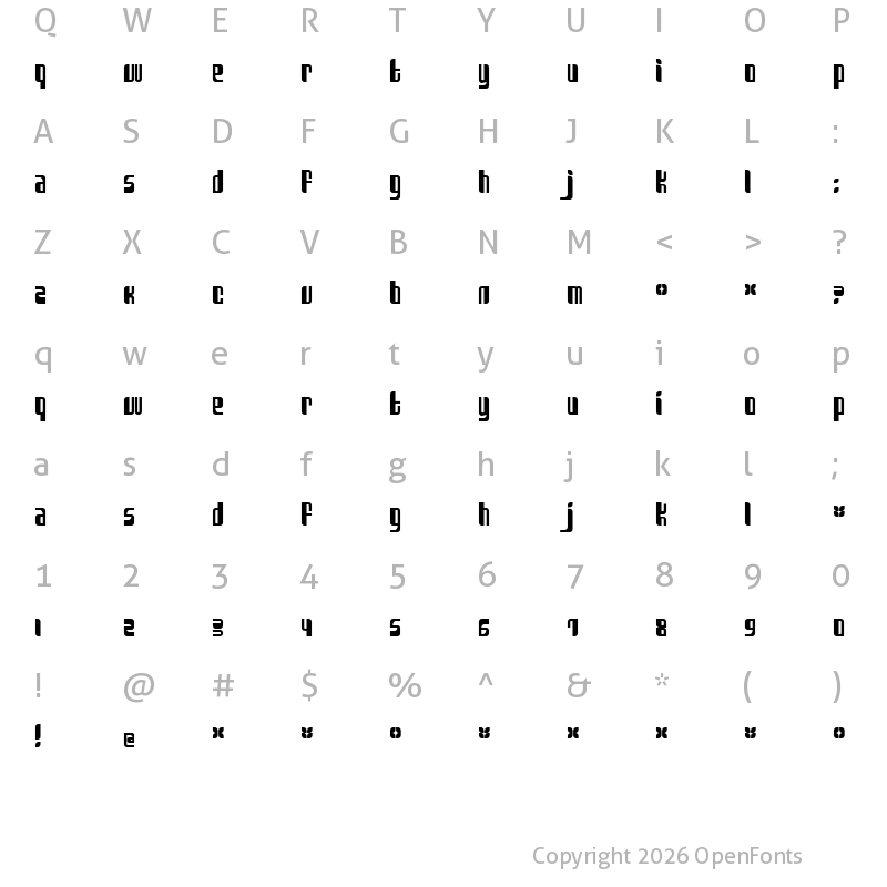 Character Map of Sanka Regular