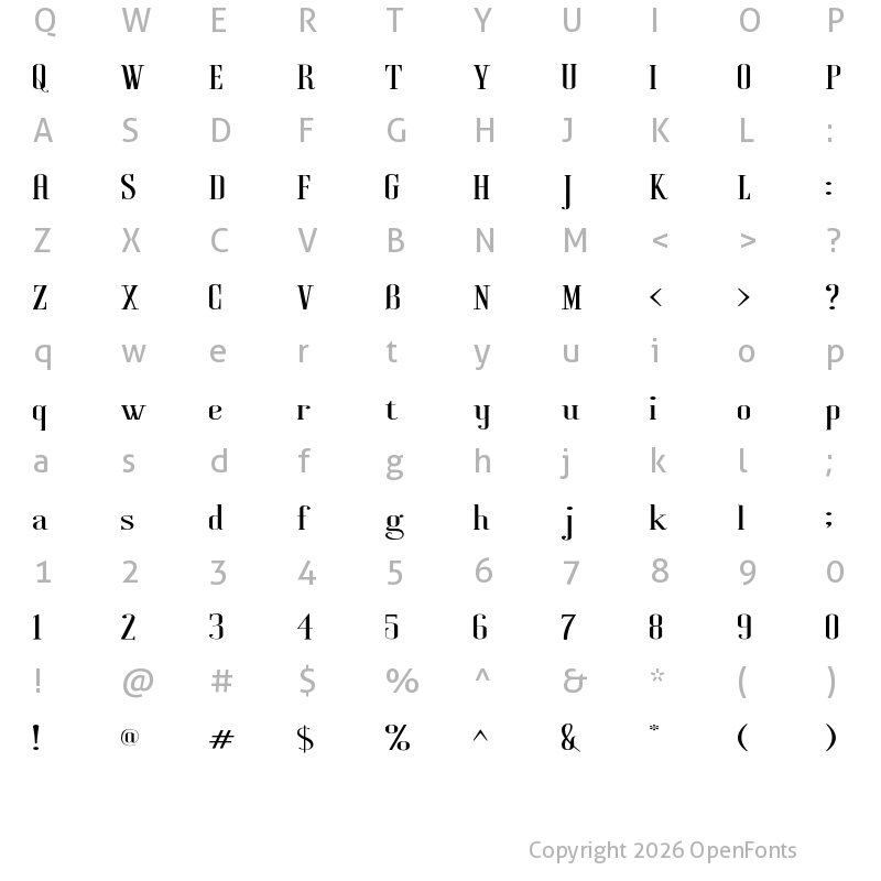 Character Map of SANNIA Regular