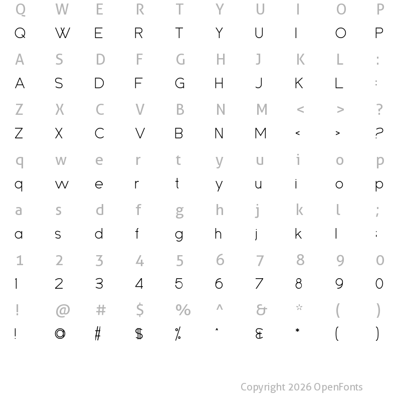 Character Map of Sanseriffic Regular
