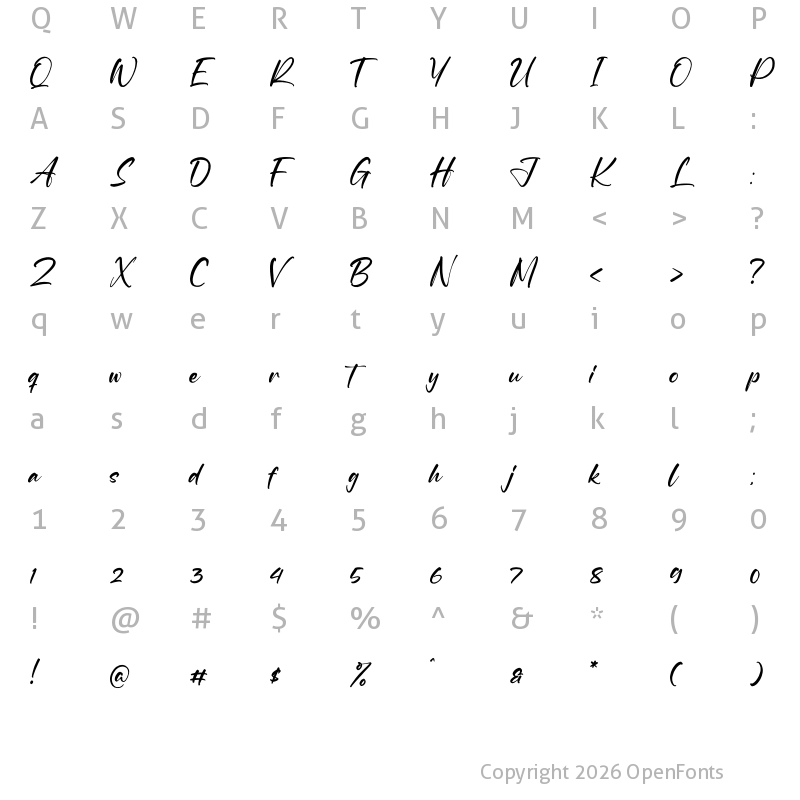 Character Map of Santallria Regular