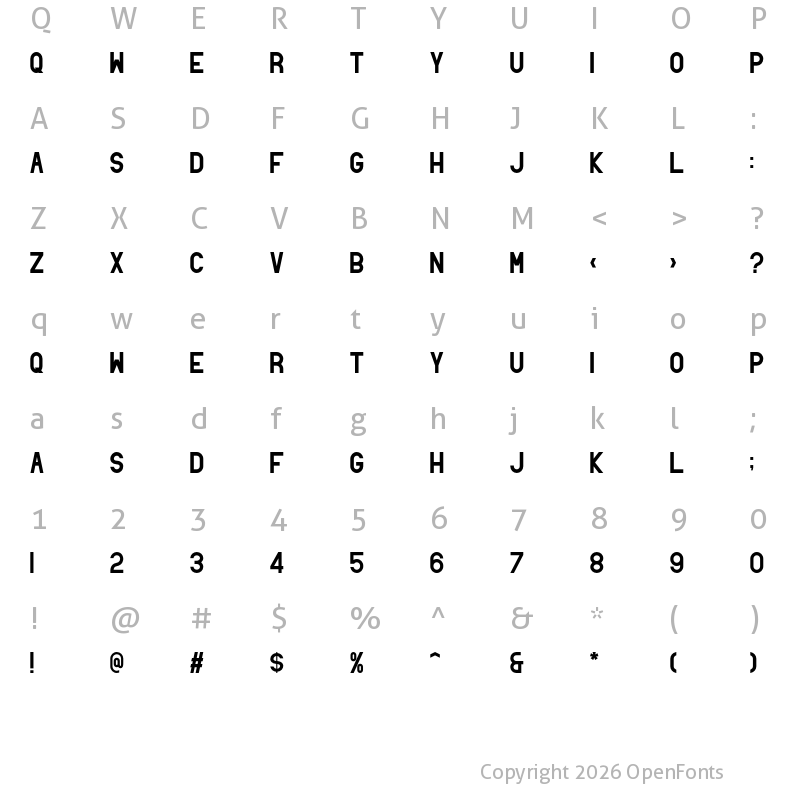 Character Map of Santio Bold