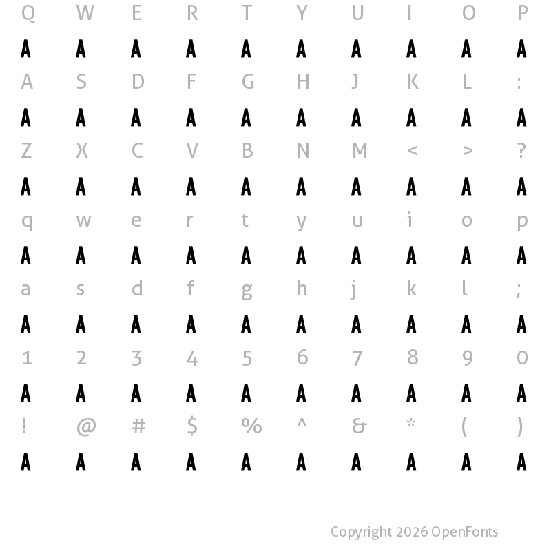 Character Map of SANTO Regular