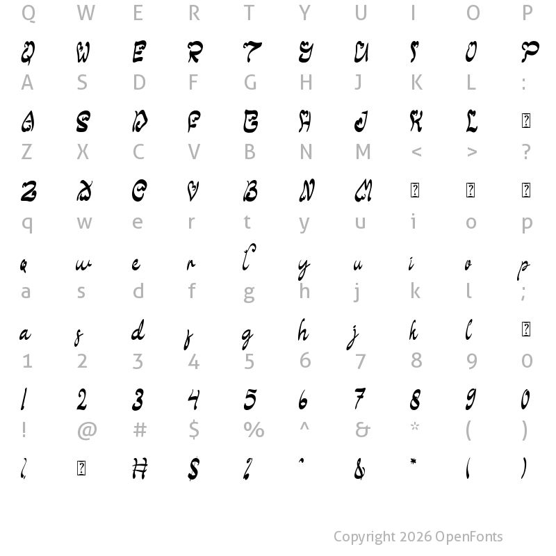 Character Map of Santoria Christmas Regular