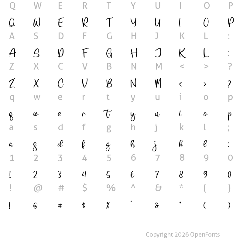 Character Map of Santosa Edgar Regular