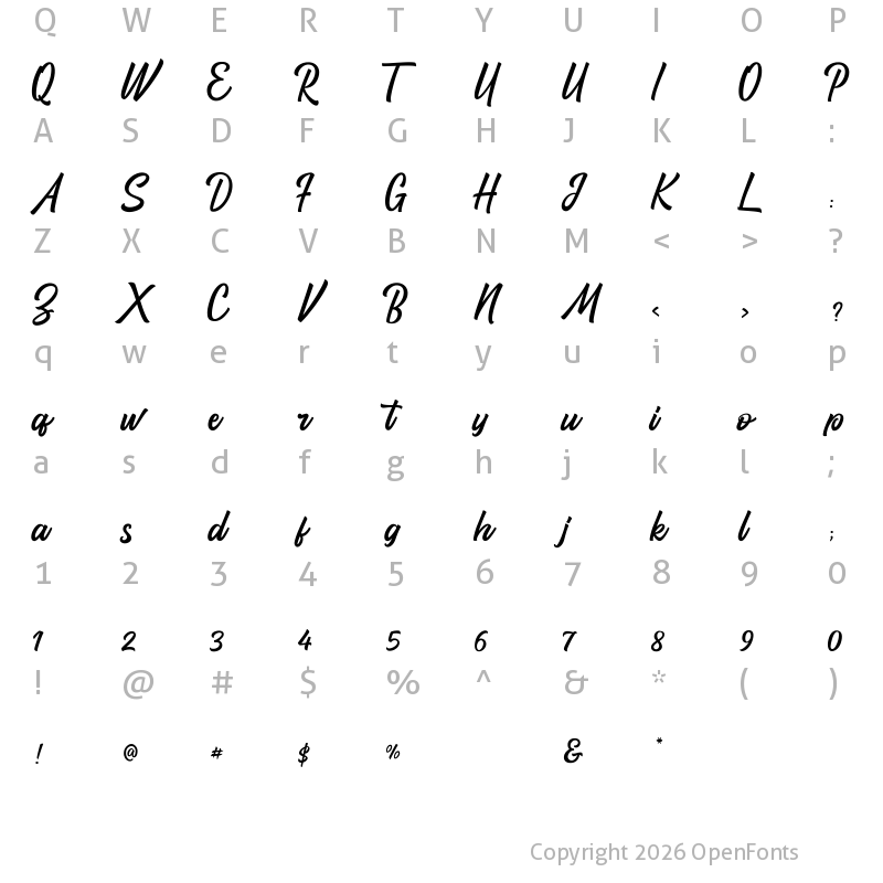 Character Map of Santun Adab Regular
