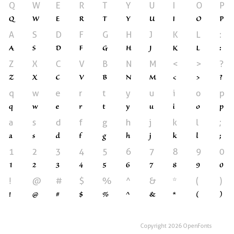 Character Map of Sanvito Pro Caption SemiBold