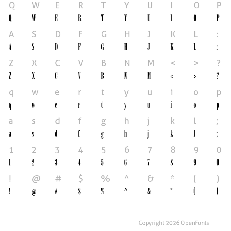 Character Map of Sardonyx Regular
