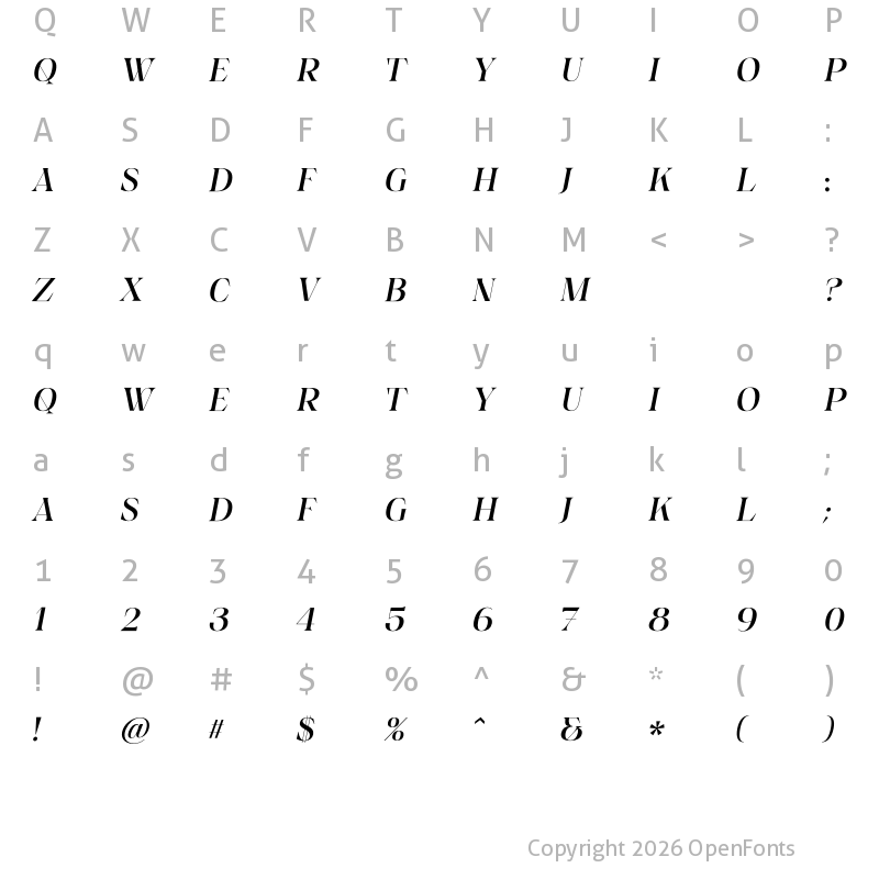 Character Map of Sargasso Oblique Display