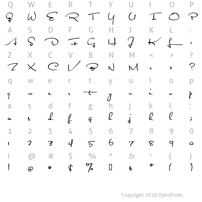 Character Map of Satisfaction Regular