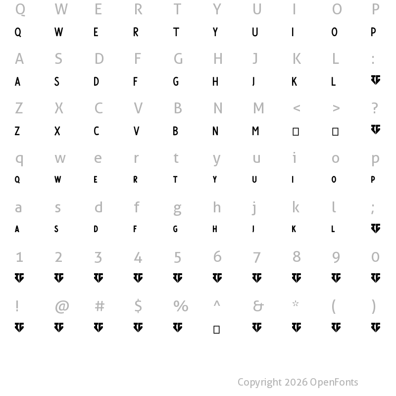 Character Map of Satisfactory Top Regular