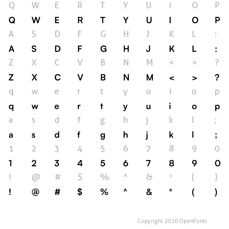 Character Map of Satoshi Bold