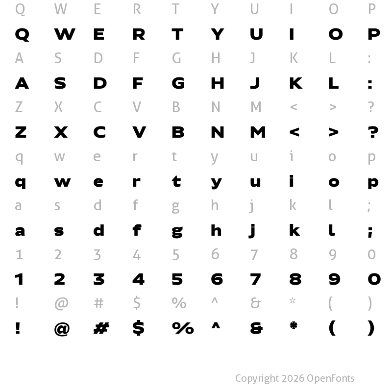 Character Map of Sattire Expanded