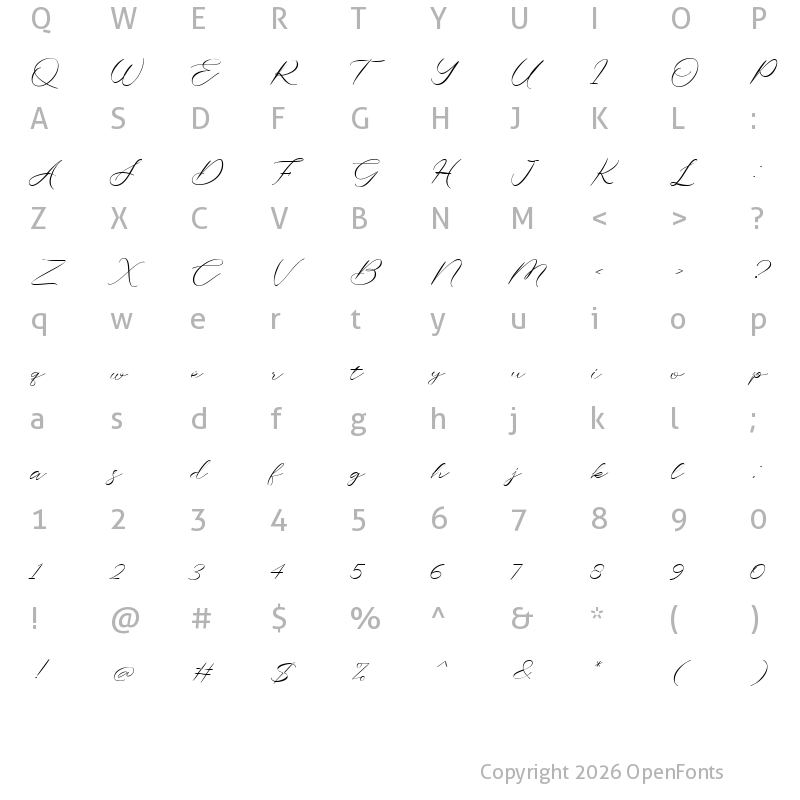 Character Map of Saulifriend Regular