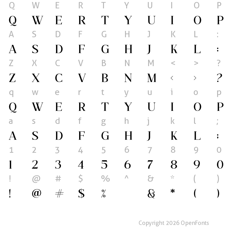 Character Map of Savinder Regular