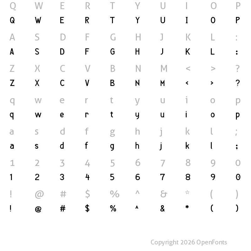 Character Map of Sawaizumi Sans Regular