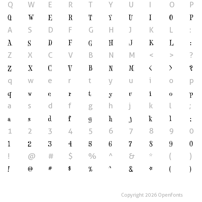 Character Map of SawdustMarionette Regular