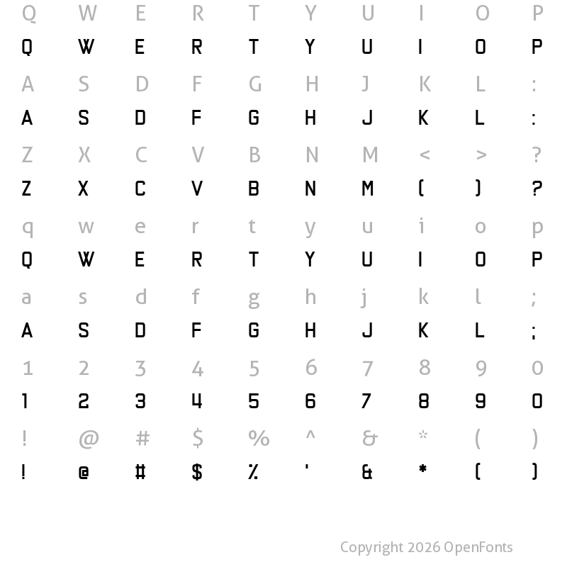 Character Map of Say the Words Regular