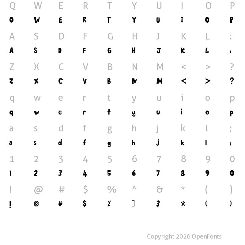 Character Map of Sayang_MakAbah Regular