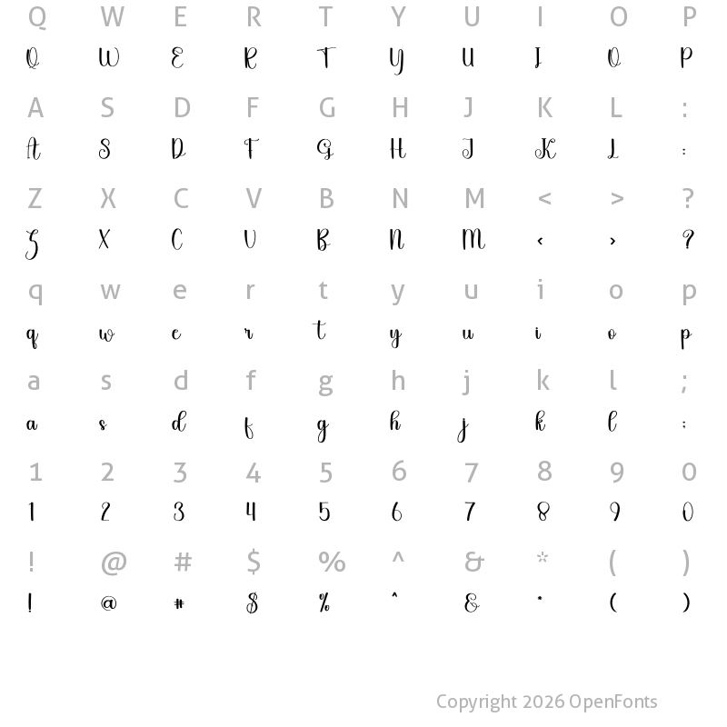 Character Map of Sayidina Regular