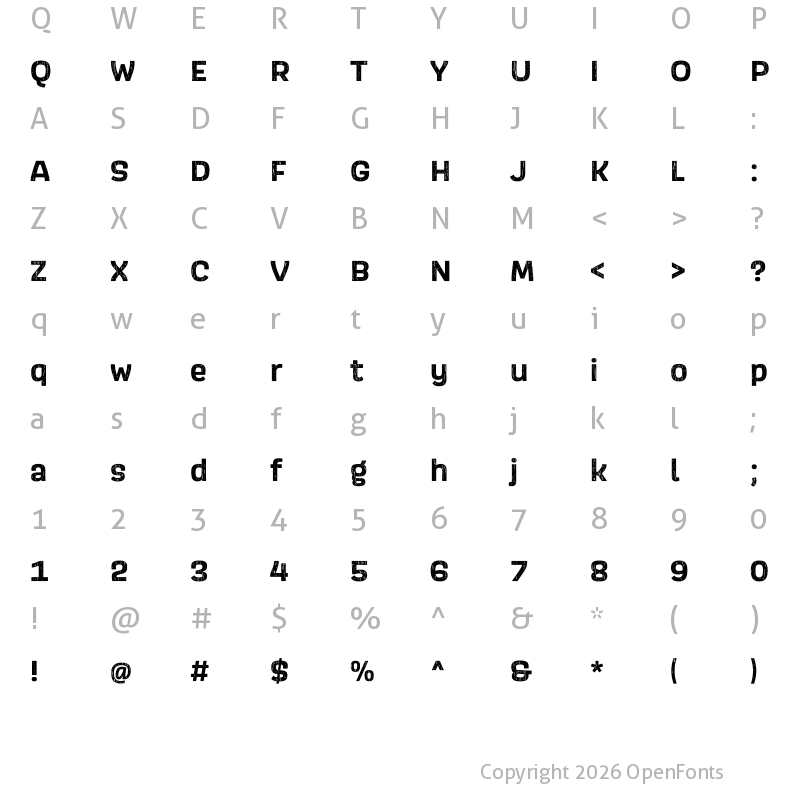 Character Map of Scarlet Wood Bold