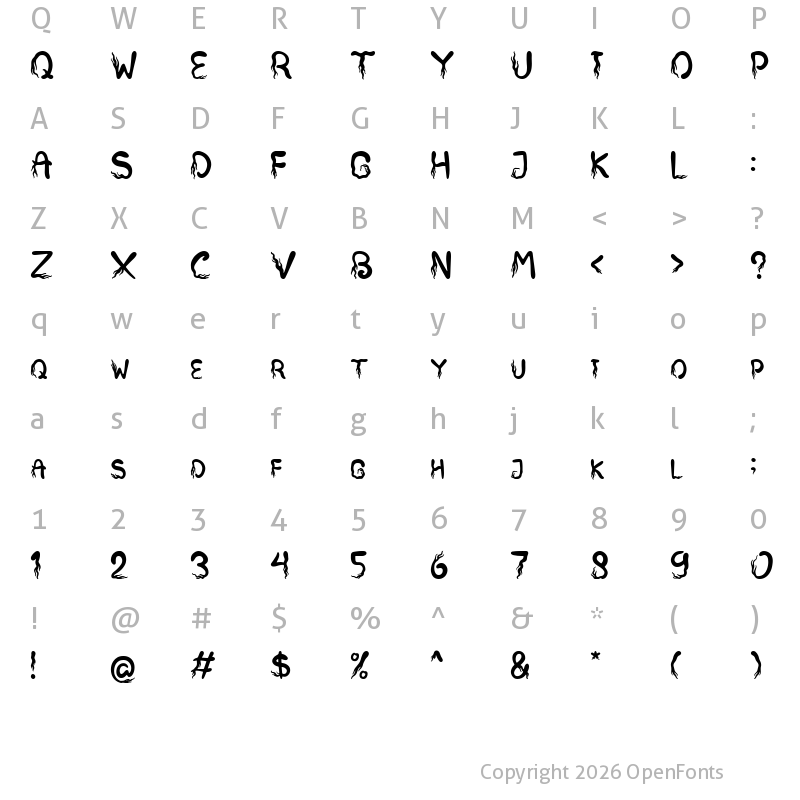 Character Map of Scary Forest Regular