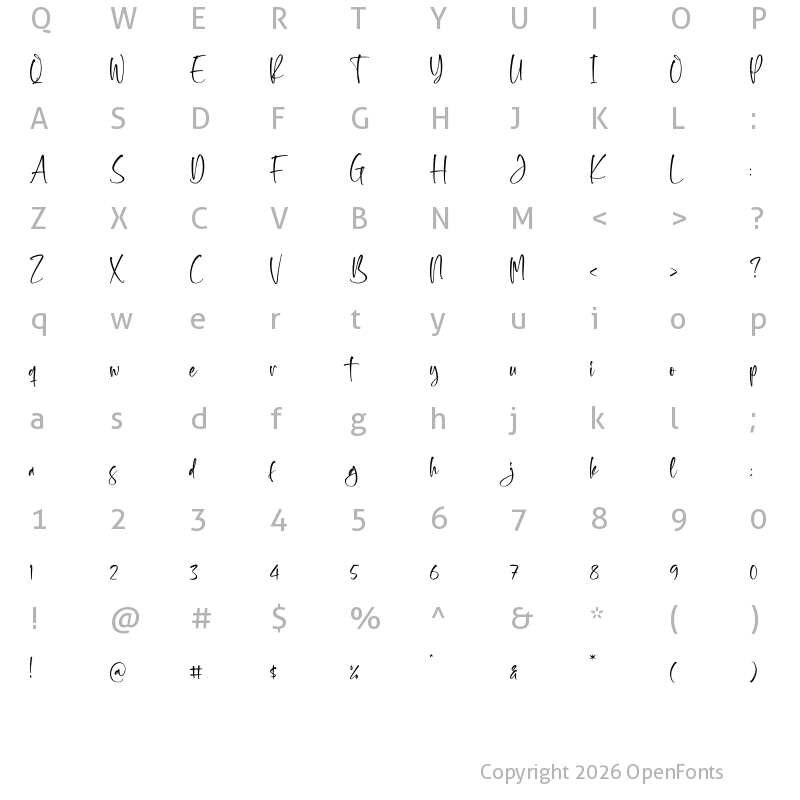 Character Map of Scaryhunter Regular