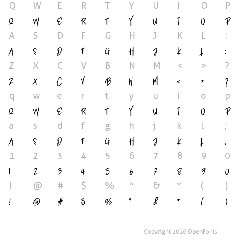 Character Map of Scarynight Halloween Regular
