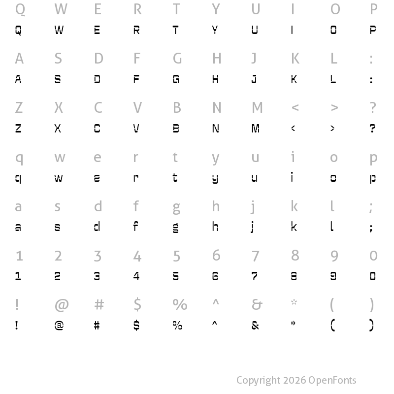 Character Map of Schablona No2