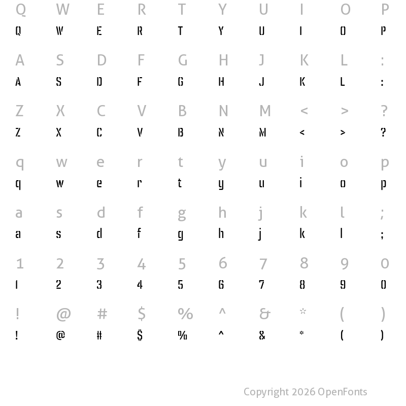 Character Map of Schablona No4