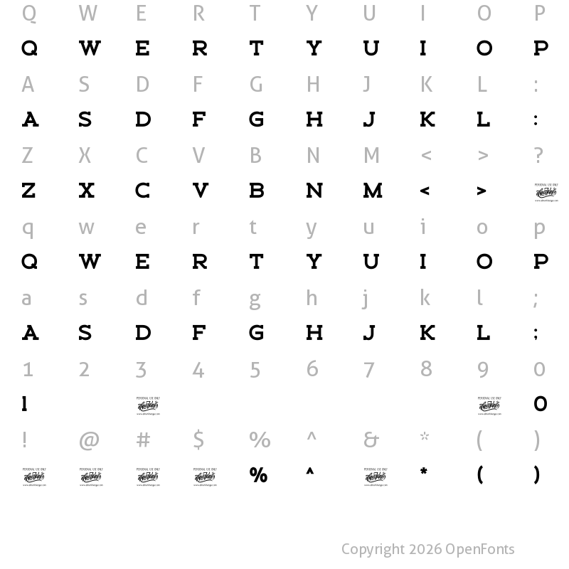 Character Map of Schein Slab