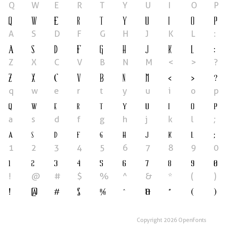 Character Map of Schindler?s Font Regular