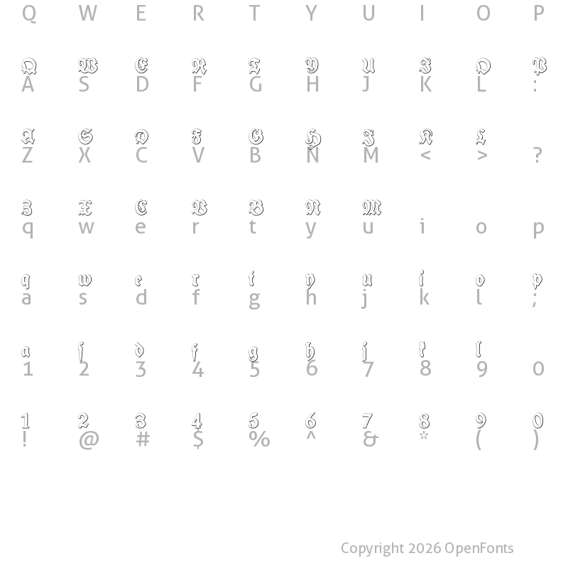 Character Map of Schneidler Halb Fette Beveled Regular