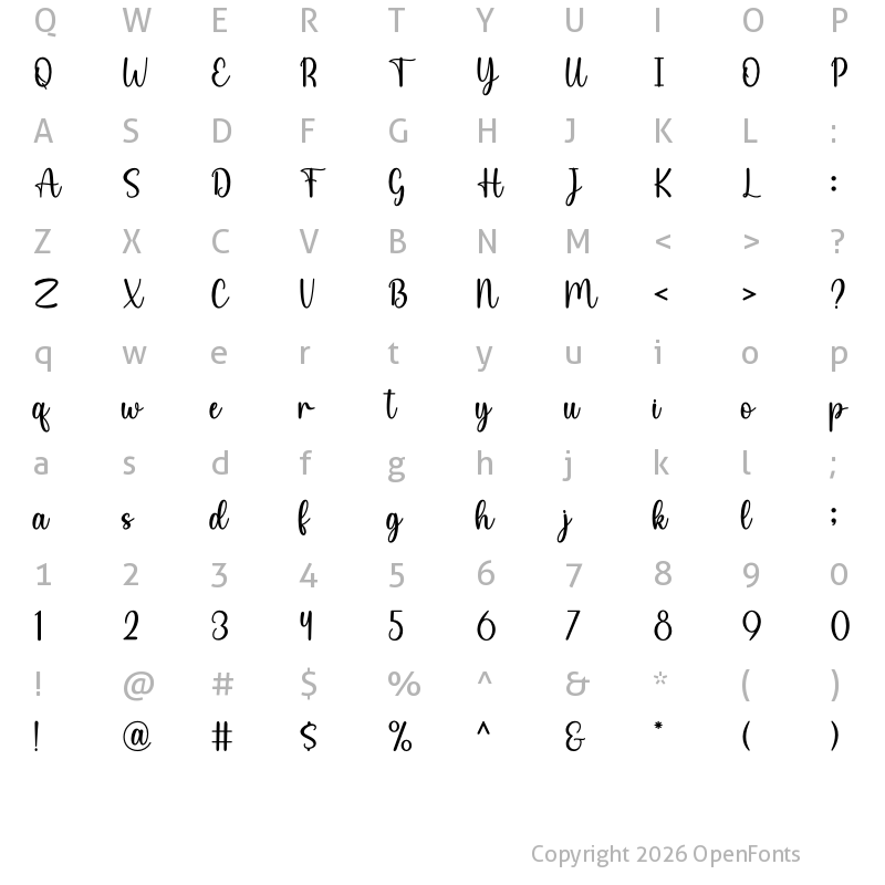Character Map of School Bag Regular