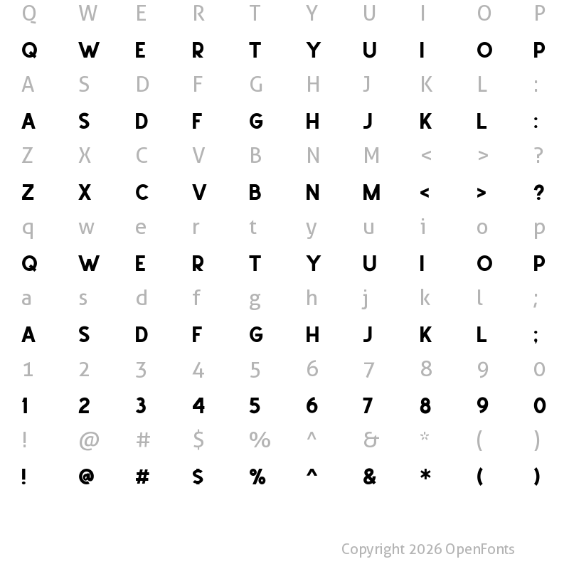Character Map of School Times Regular
