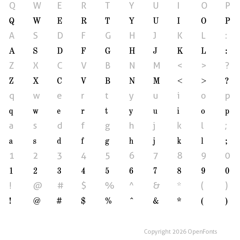 Character Map of SchoolBook Cond